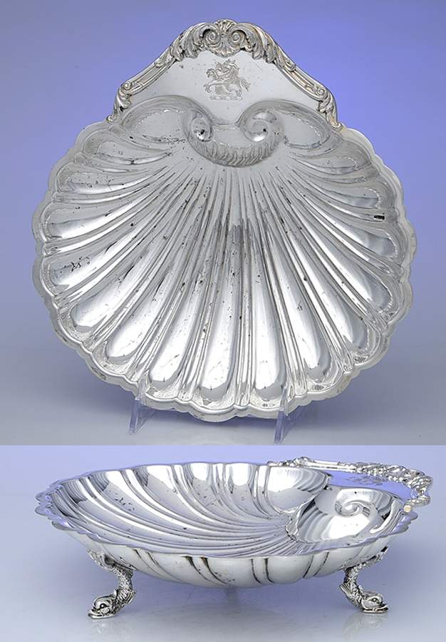 21 (Silverplate, Hollowware) Silverplate Shell Bon Bon Bowl by Friedman-1