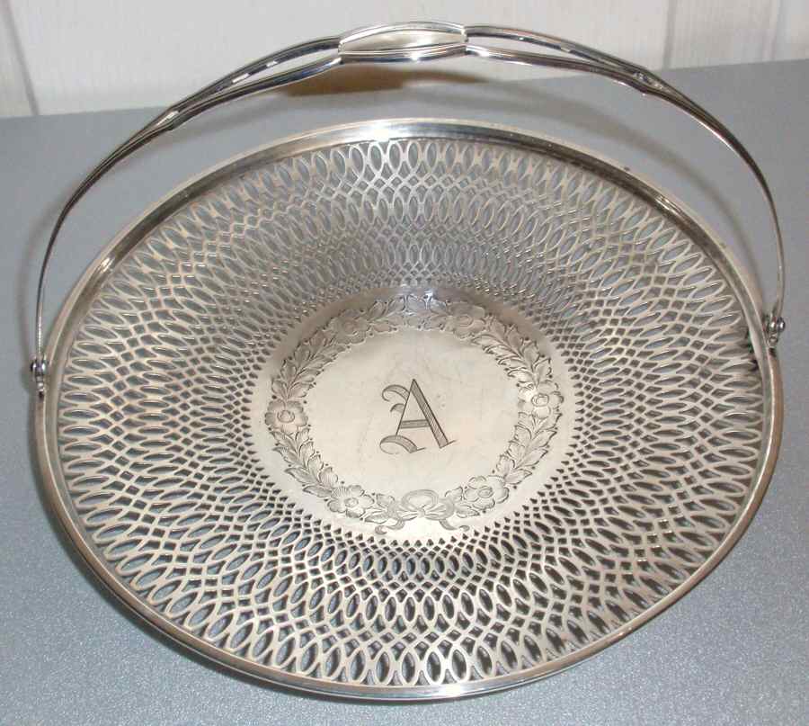 724c (Sterling, Hollowware) 7" Pierced Handled Basket by Frank Whiting-1