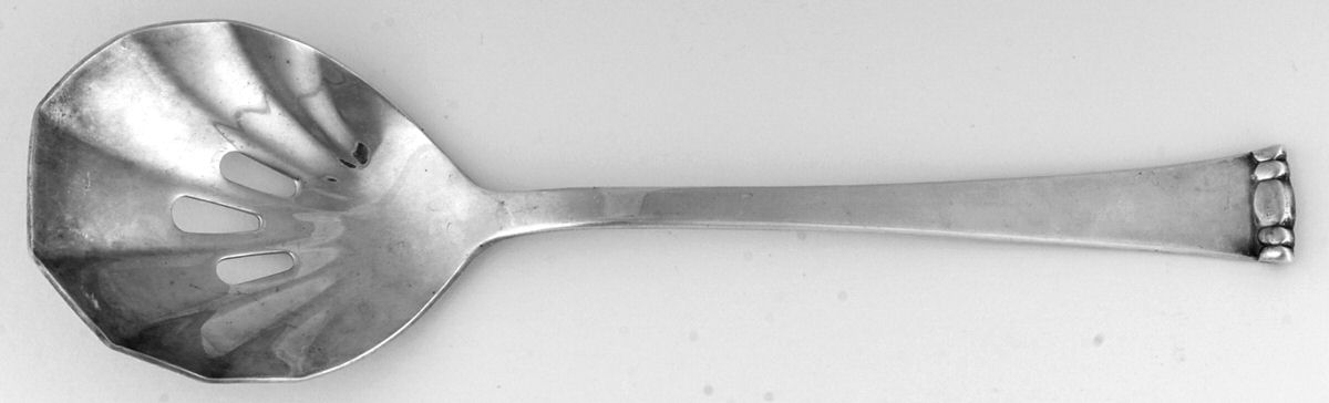 FTU34 (Silverplate) Pierced Solid Serving Spoon by Fortunoff-1