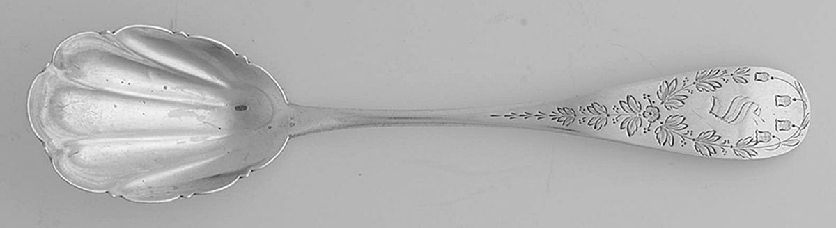 FHN9 (Coin) Sugar Shell Spoon by Farrington & Hunnewell-1
