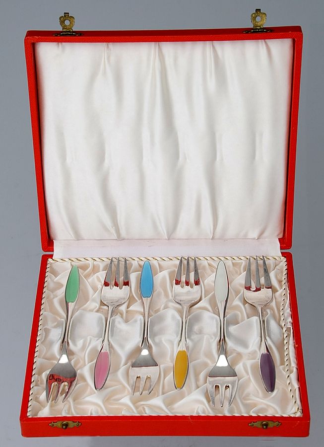 FRG18 (Sterling) Dessert Fork - Set of 6 Motifs by Frigast-1