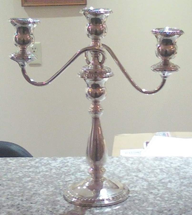 234 (Sterling, Hollowware) Large 3-Light Candelabra by Frank Whiting-1