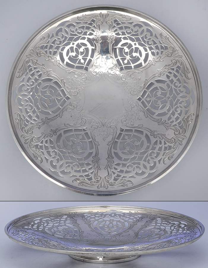 6068 (Sterling, Hollowware) Pierced Footed Cake Plate by Frank Whiting-1