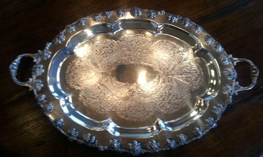 FDM5 (Silverplate, Hollowware) Large Silverplate Waiter Tray by Friedman-1