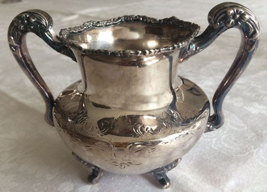225 (Silverplate, Hollowware) Silverplate Open Sugar Bowl by Forbes-1