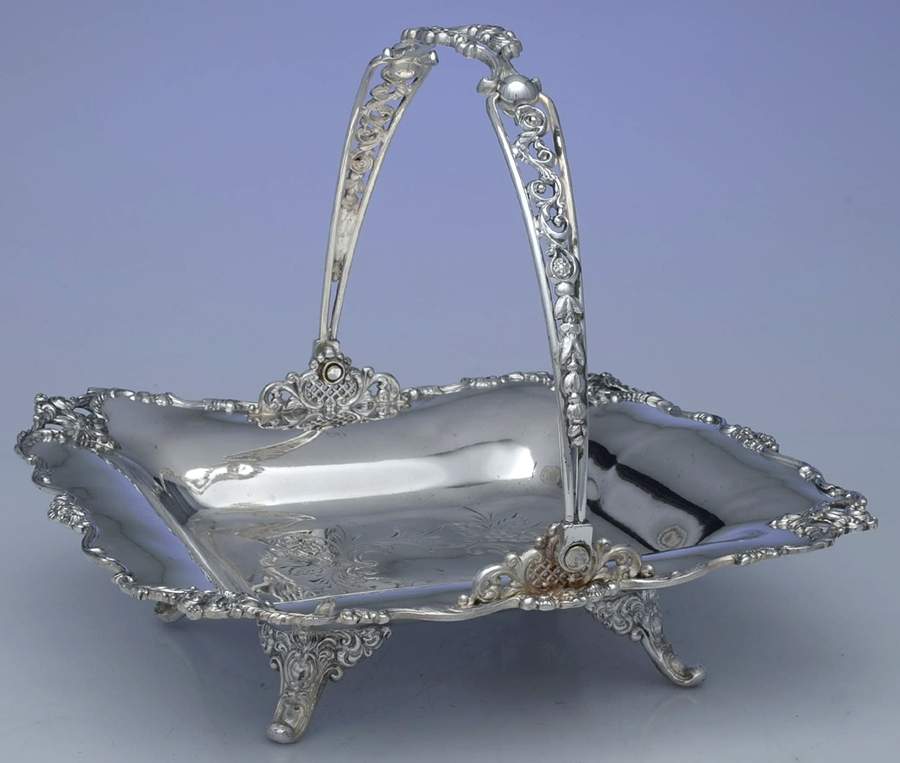 223 (Silverplate, Hollowware) Footed Cake Basket by Forbes-1