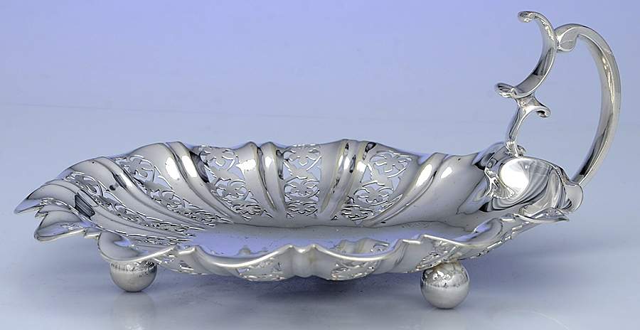 2441 (Silverplate) 9" 3-Toed Bon Bon by Fenton Brothers Ltd-1