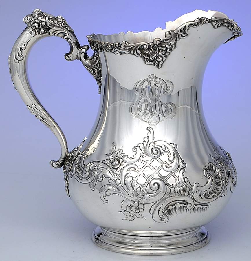 703 (Sterling, Hollowware) Sterling Water Pitcher by Ferdinand Fuchs & Bros-1