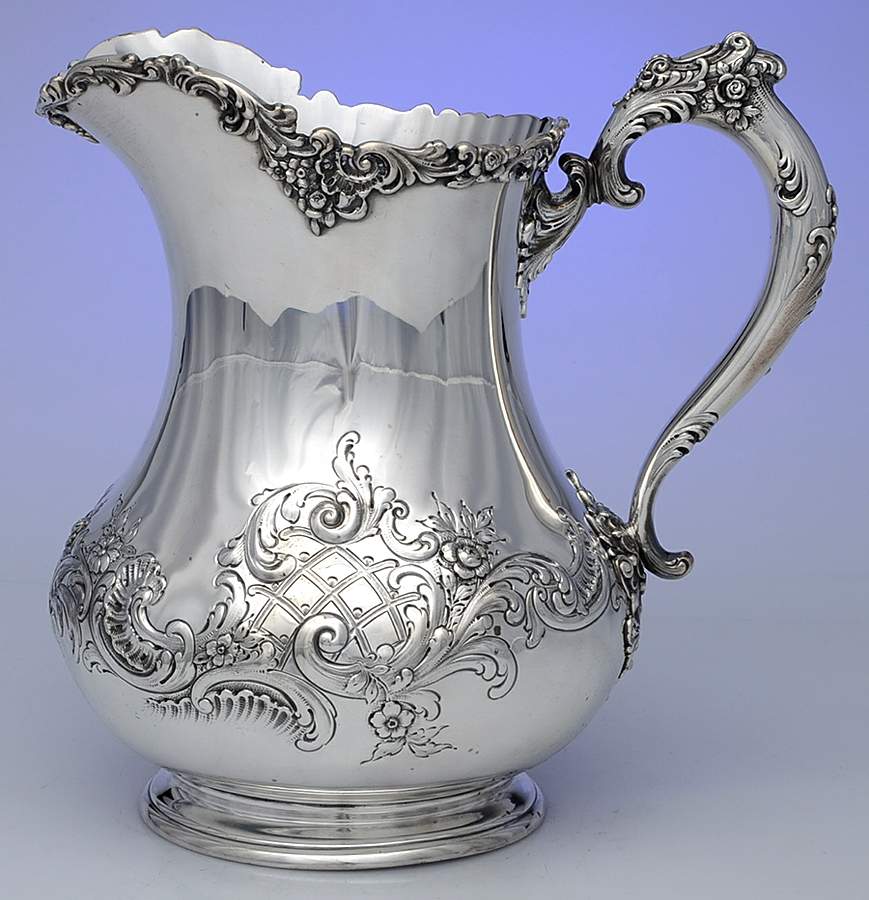 703 (Sterling, Hollowware) Sterling Water Pitcher by Ferdinand Fuchs & Bros-1
