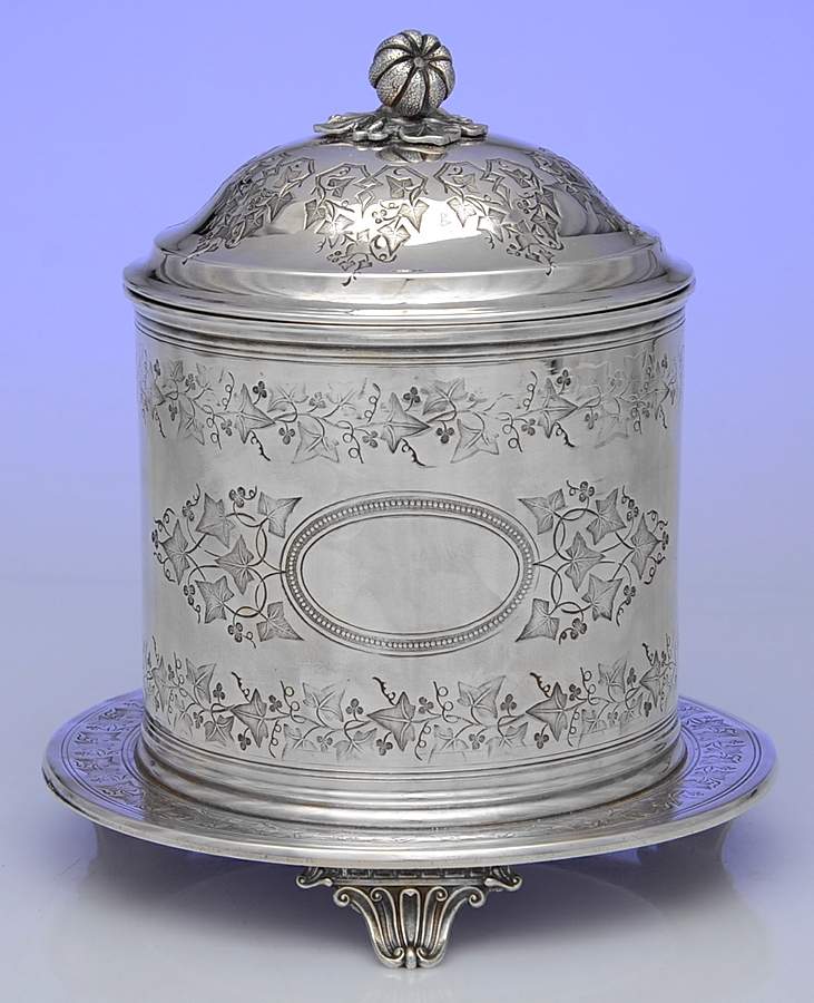 F1D1 (Silverplate, Hollowware) Biscuit Box with Lid by Frederick Derry-1