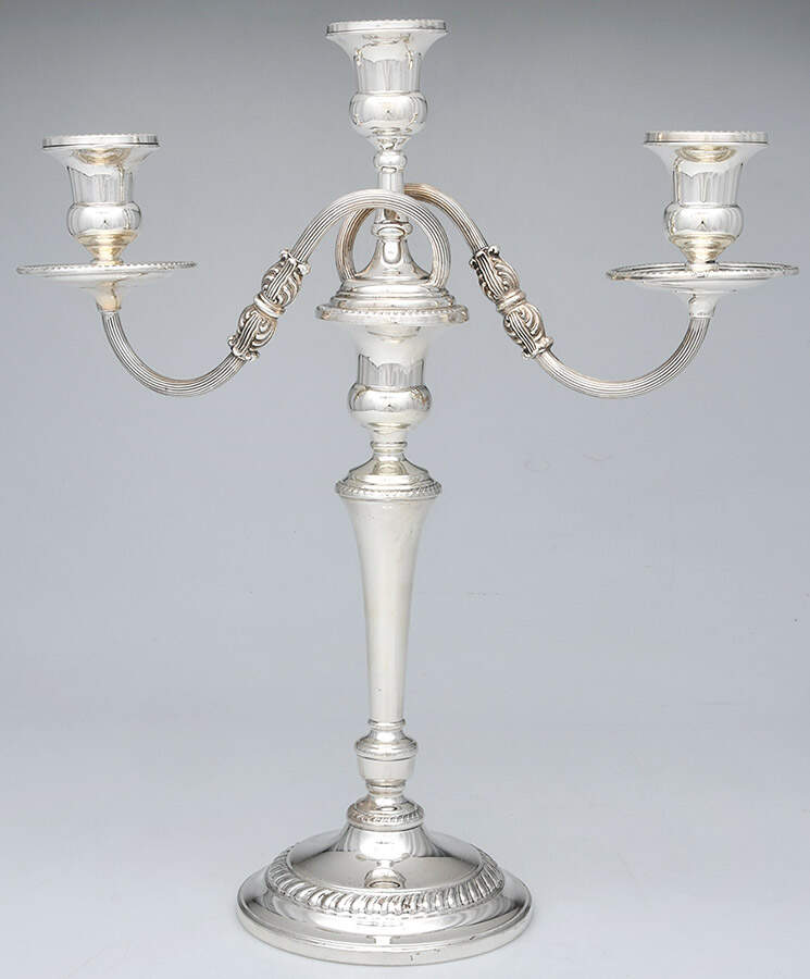 269 (Sterling, Hollowware) Weighted 3 Light Candelabra by Frank Whiting-1