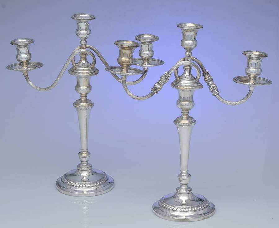 269 (Sterling, Hollowware) Pair of Weighted 3 Light Candelabra by Frank Whiting-1