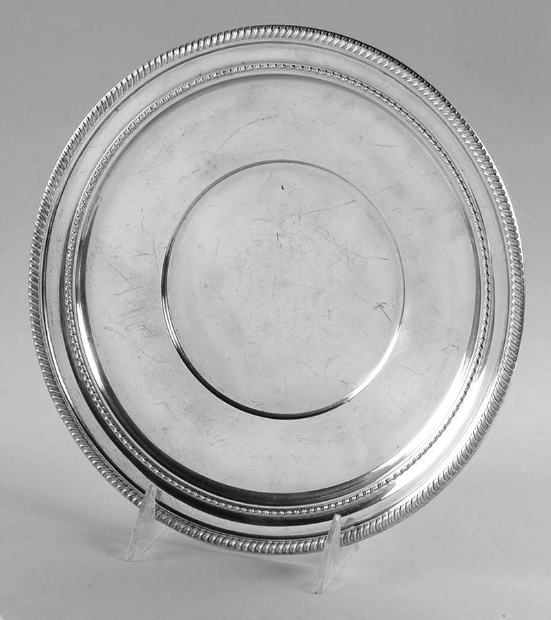 2150 (Sterling, Hollowware) 9" Sandwich Plate by Fisher Silversmiths-1