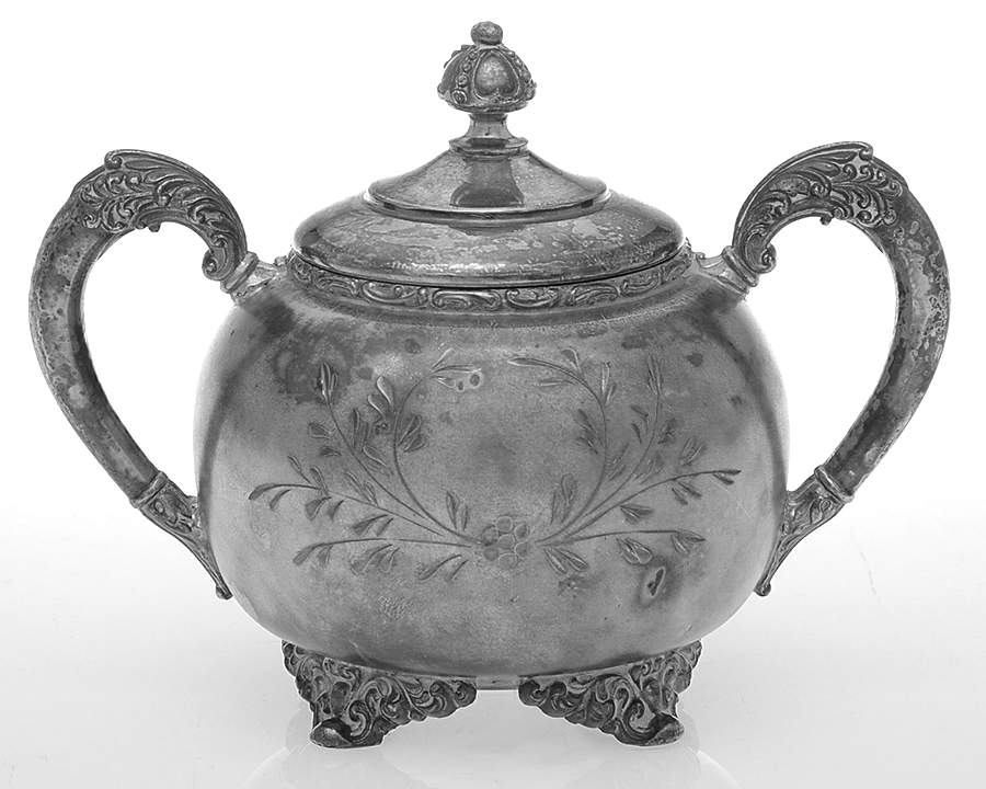 136 (Silverplate, Hollowware) Sugar Bowl & Lid by Forbes-1