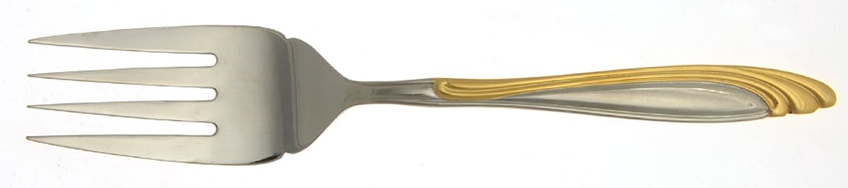 FTU13G (Stainless) Medium Solid Cold Meat Serving Fork by Fortunoff-1