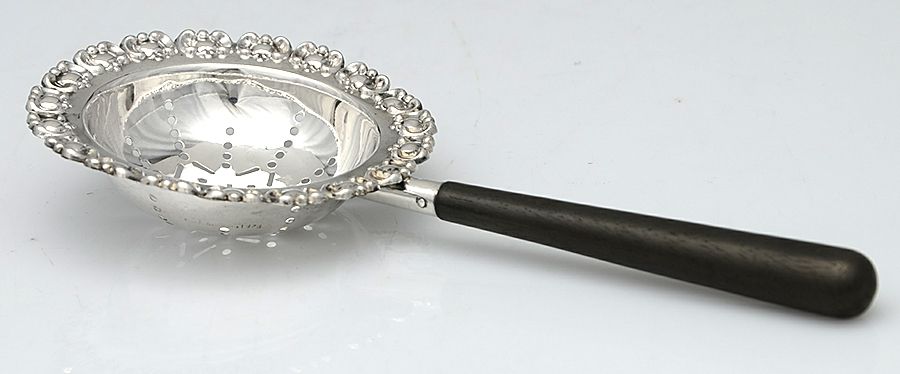 1375 (Sterling) Tea Strainer with Wood Handle, Sterling Bowl by Frank Whiting-1