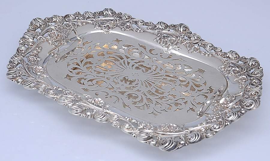 1721 (Sterling, Hollowware) (2 Pc)  Asparagus Serving Tray & Strainer by Ferdinand Fuchs & Bros-1