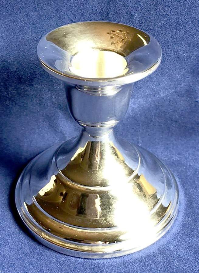 853 (Sterling, Hollowware) Pair of Weighted Console Candleholders by Fisher Silversmiths-1