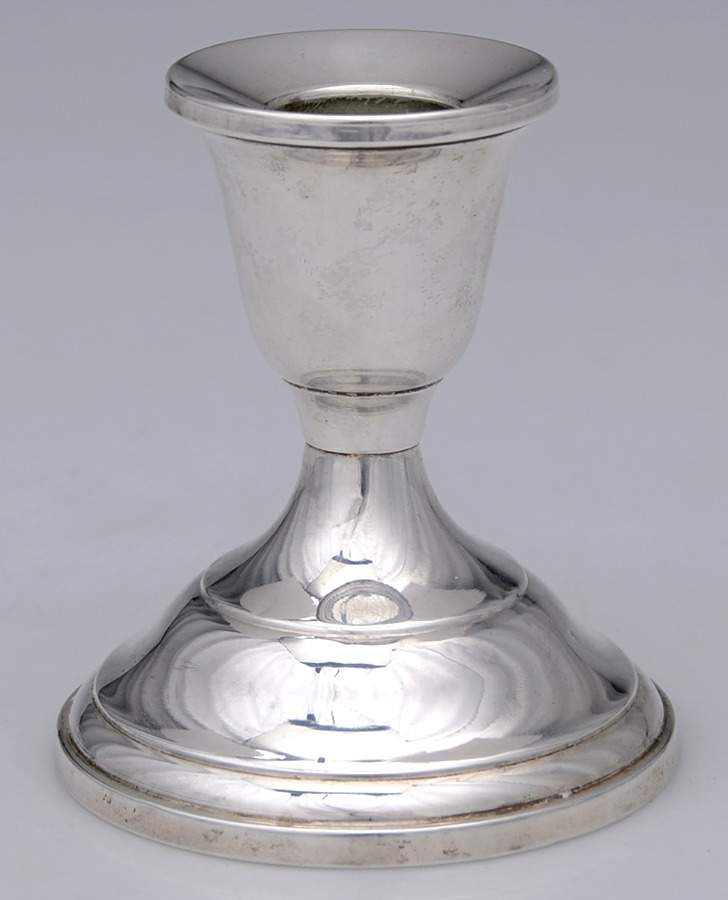 853 (Sterling, Hollowware) Weighted Console Candleholder by Fisher Silversmiths-1