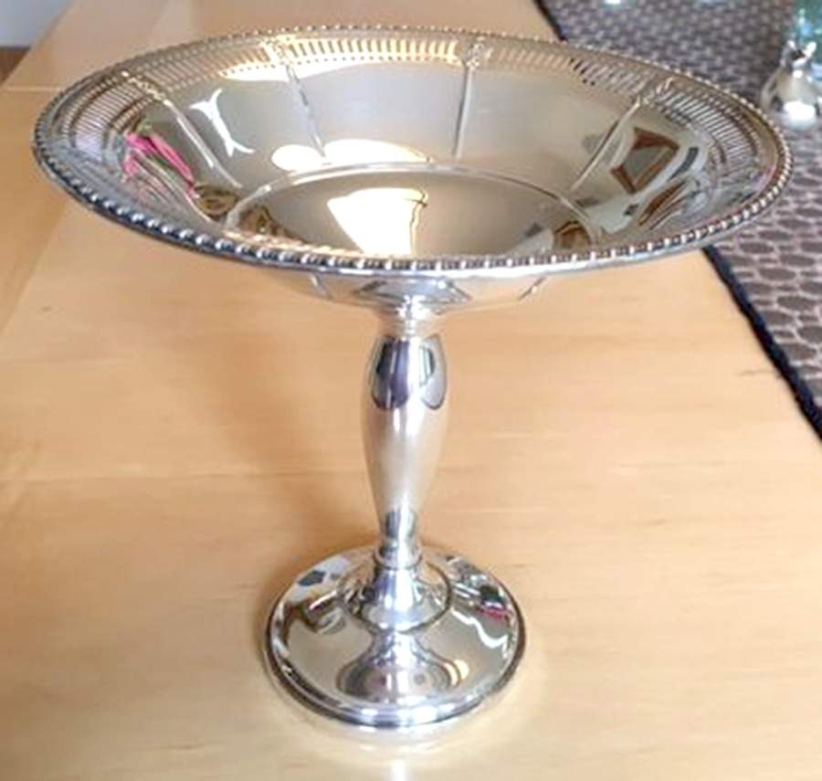 948 (Sterling, Hollowware) Weighted Round Compote (Height X Width) by Fisher Silversmiths-1