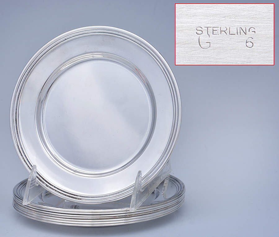 Sterling Hollowware Bread & Butter Plate - Set of 8 by F S Gilbert-1