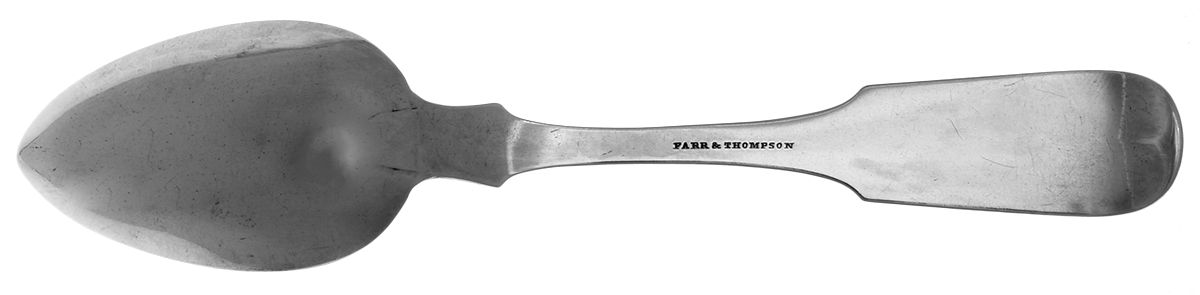 Coin Silver Flatware Dessert/Oval Soup Spoon by John C Farr & C E Thompson-2