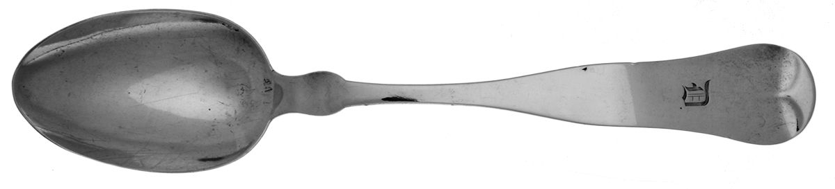 Coin Silver Flatware Tablespoon (Serving Spoon) by Farrington & Hunnewell-1