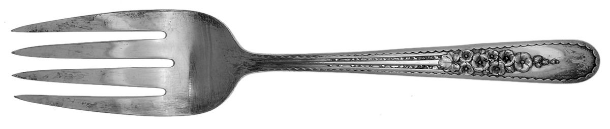 GAS1S (SILVERPLATE) Small Solid Cold Meat Serving Fork by Gailstyn-1