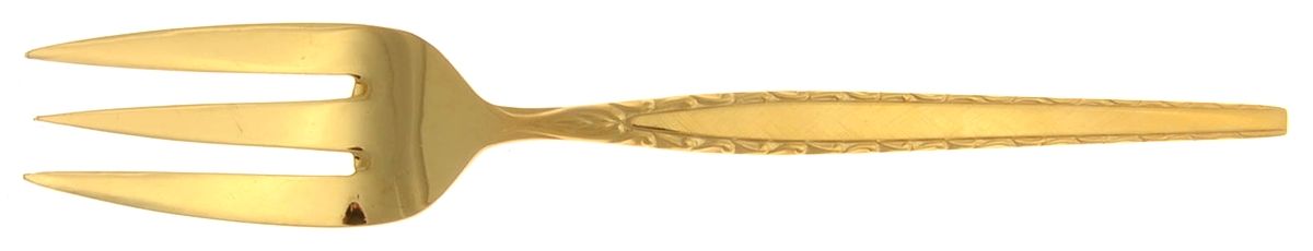 Melody (Gold Electroplate) Large Solid Cold Meat Serving Fork by Grace-1