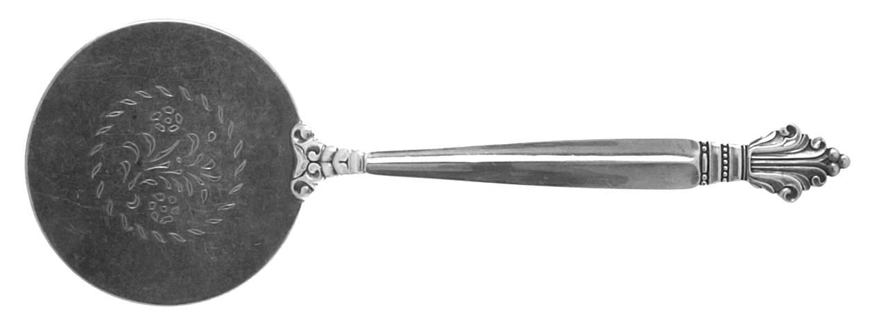 Acanthus (Sterling, 1917) Solid Chased Pie Serving Spoon by Georg Jensen (Denmark)-1