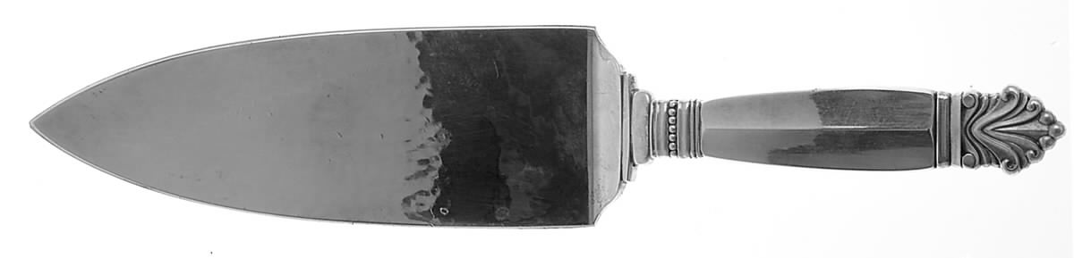 Acanthus (Sterling, 1917) Tart Server W/Sterling Blade by Georg Jensen (Denmark)-1