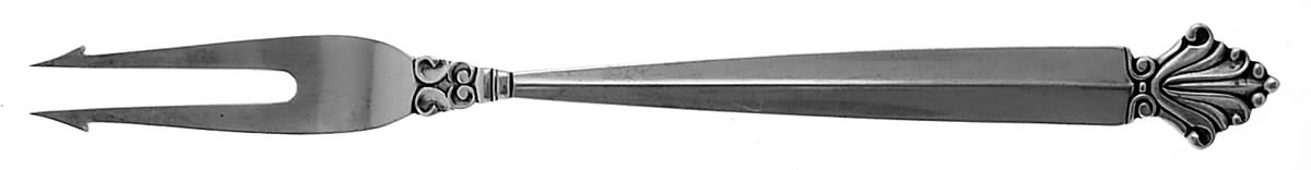 Acanthus (Sterling, 1917) Short Handle Pickle/Olive Fork by Georg Jensen (Denmark)-1