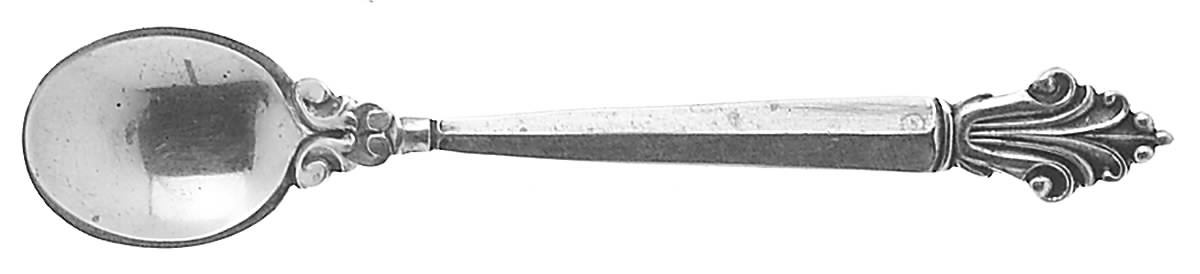 Acanthus (Sterling, 1917) Master Salt Spoon by Georg Jensen (Denmark)-1