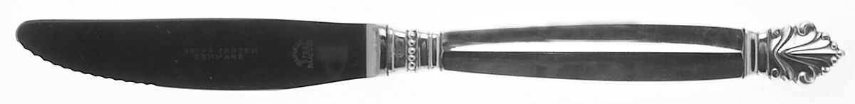Acanthus (Sterling, 1917) Modern Long Handle Dinner Knife by Georg Jensen (Denmark)-1