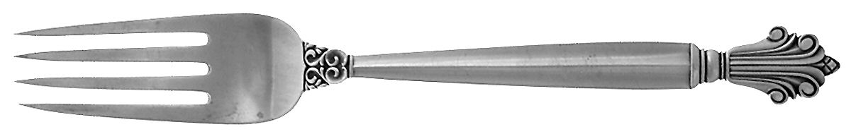 Acanthus (Sterling, 1917) European Fork by Georg Jensen (Denmark)-1