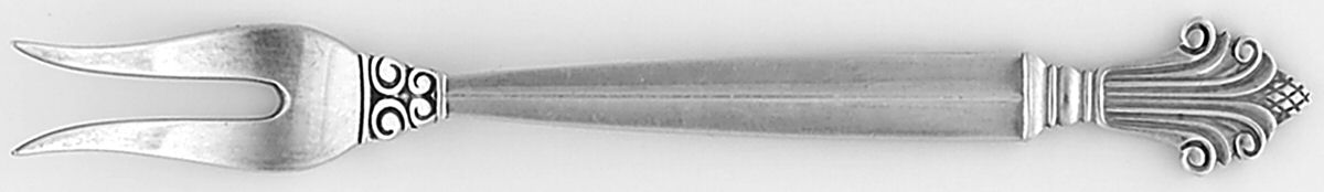 Acanthus (Sterling, 1917) Individual Hors d'Oeuvres Fork by Georg Jensen (Denmark)-1