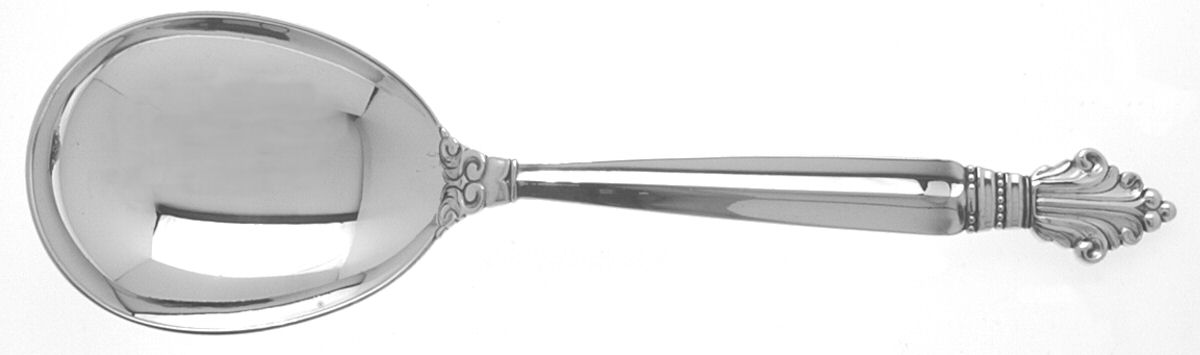 Acanthus (Sterling, 1917) Medium Solid Serving Spoon by Georg Jensen (Denmark)-1