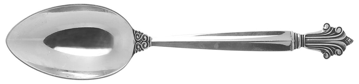 Acanthus (Sterling, 1917) Dessert/Oval Soup Spoon by Georg Jensen (Denmark)-1