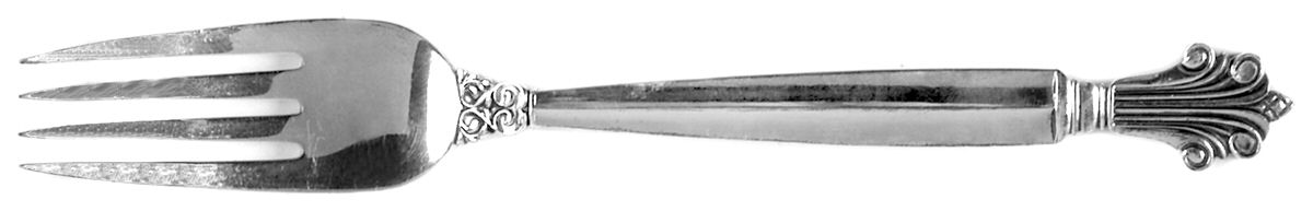 Acanthus (Sterling, 1917) Fork by Georg Jensen (Denmark)-1