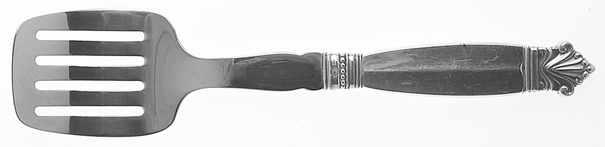 Acanthus (Sterling, 1917) Herring-Sardine Serving Fork Stainless Tines by Georg Jensen (Denmark)-1
