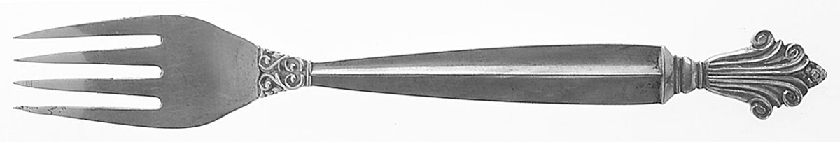 Acanthus (Sterling, 1917) Youth Fork by Georg Jensen (Denmark)-1