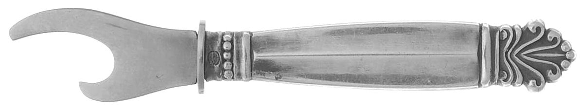 Acanthus (Sterling, 1917) Bottle Opener with Stainless Bowl by Georg Jensen (Denmark)-1