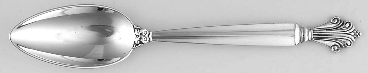 Acanthus (Sterling, 1917) Fruit/Orange Spoon by Georg Jensen (Denmark)-1