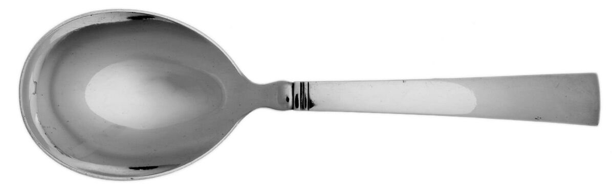 Acadia-Blok (Sterling, 1931) Medium Solid Serving Spoon by Georg Jensen (Denmark)-1