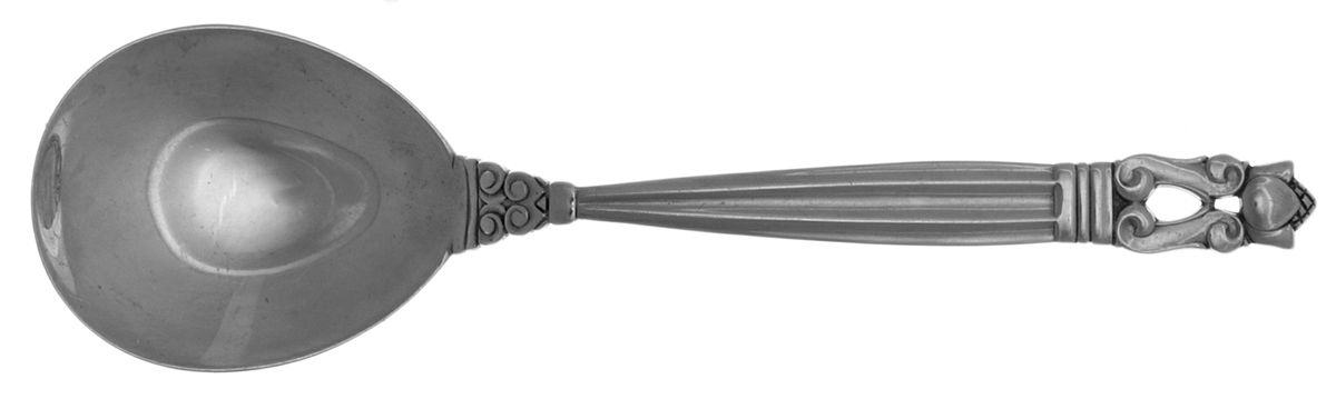 Acorn (Sterling, 1915) Old Style Oval Soup Spoon by Georg Jensen (Denmark)-1