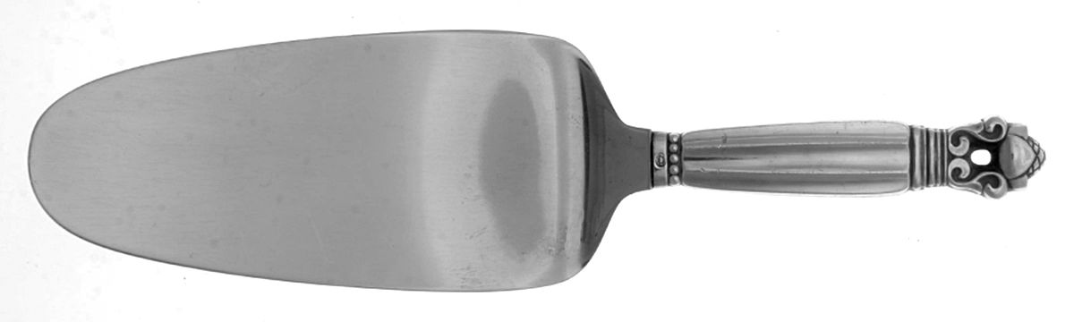 Acorn (Sterling, 1915) Cake Server with Stainless Blade by Georg Jensen (Denmark)-1