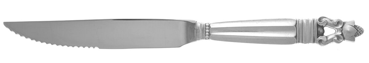 Acorn (Sterling, 1915) Steak Knife Individual Hollow, Serrate HC by Georg Jensen (Denmark)-1