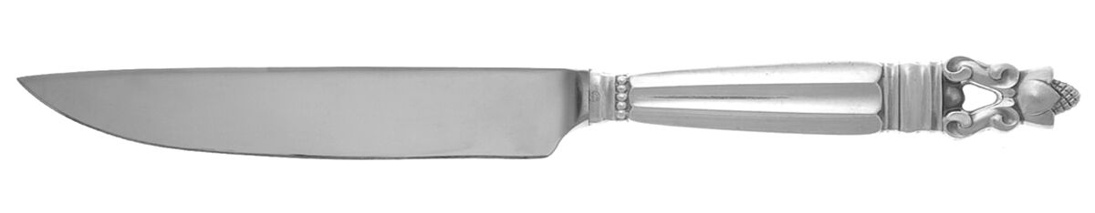Acorn (Sterling, 1915) Steak Knife Individual Hollow, No Serrate HC by Georg Jensen (Denmark)-1