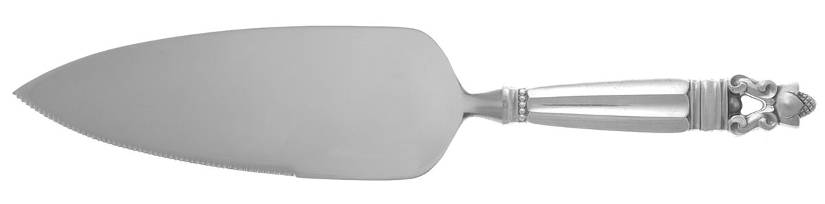 Acorn (Sterling, 1915) Pie Server with Serrated Stainless Blade HC by Georg Jensen (Denmark)-1