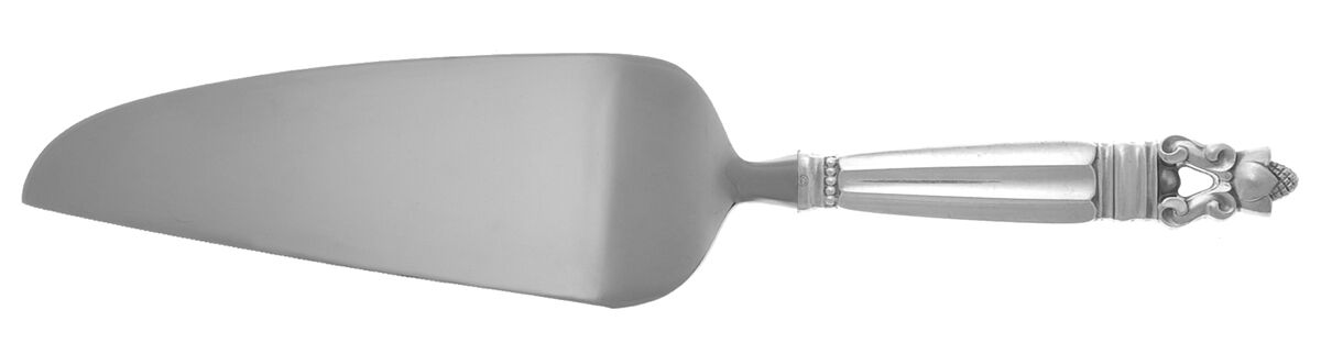 Acorn (Sterling, 1915) Pie and Cake Server with Stainless Blade HC by Georg Jensen (Denmark)-1